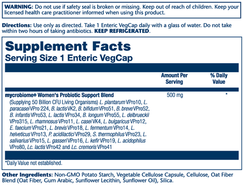 Mycrobiome Women's Form 50 B Enteric Solaray