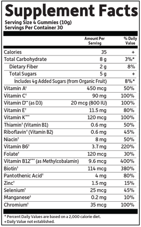 Mykind Women's 40+ Multi-Berry (Garden of Life) Supplement Facts