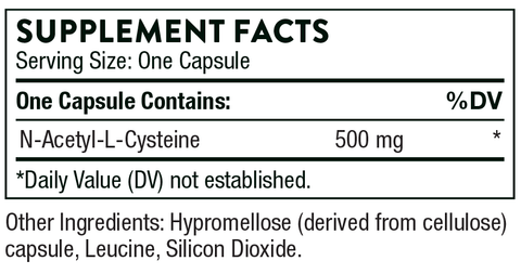 NAC (Thorne) Supplement Facts