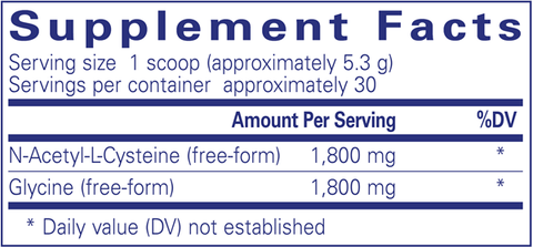 NAC + Glycine Powder (Pure Encapsulations) supplement facts