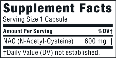 TWL NAC (N-Acetyl-Cysteine) (Twinlab) Supplement Facts