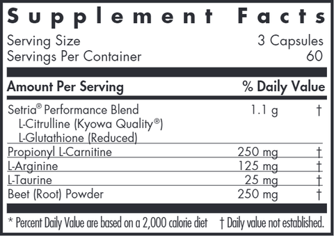 NO Cofactors (Nutricology) Supplement Facts