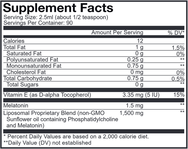 Nanofood Liposomal Teen Sleep + (Codeage) Supplement Facts