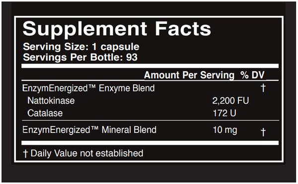 NattoXym Master Supplements (US Enzymes) Supplement Facts