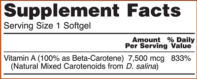 Natural Beta Carotene 25,000 IU (NOW)