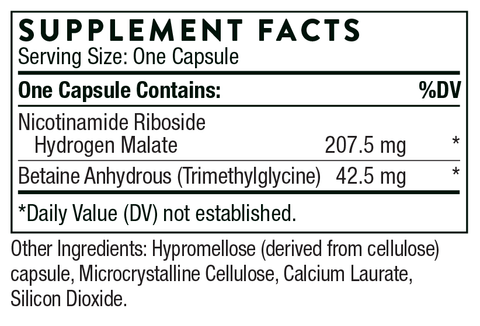 NiaCel 200 (Thorne) Supplement Facts