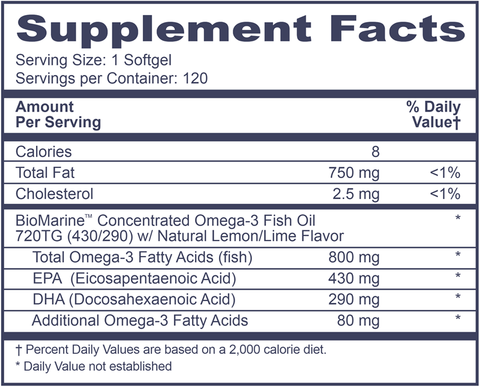 OMega 800 (Professional Health Products®) Supplement Facts