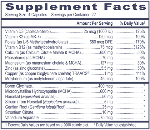 OSSEOAPATITE PLUS (Professional Health Products®) Supplement Facts