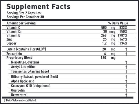 Ocular Formula (Maxivision) Supplement Facts