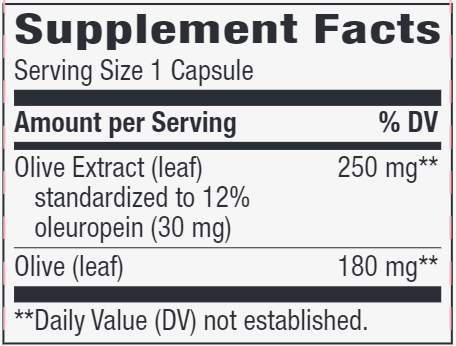 Olive Leaf 12% (Std) 60 veg capsules (Nature's Way)