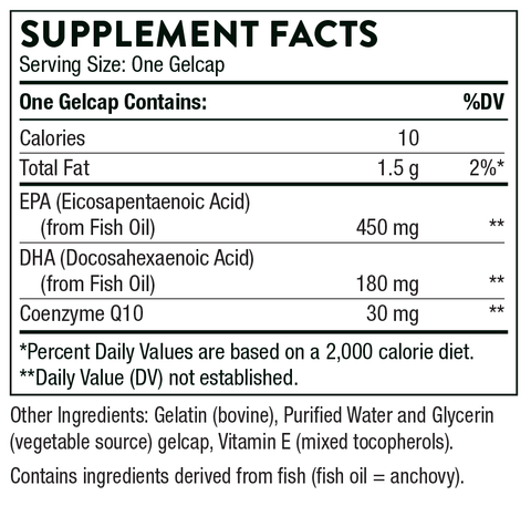 Omega-3 with CoQ10 (Thorne) Supplement Facts