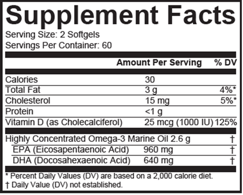 Omega 3D II Lemon (Nutritional Frontiers) Supplement Facts