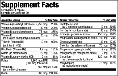 One Per Day Bariatric Multivitamin With Iron