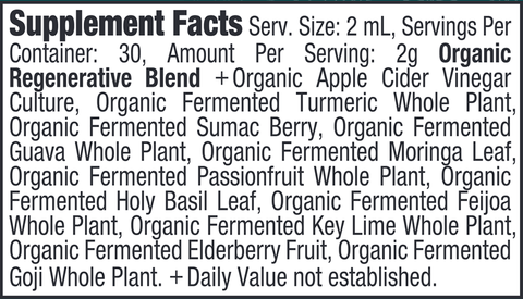 Organic Herbal Cider Vinegar Tincture (Ancient Nutrition) Supplement Facts
