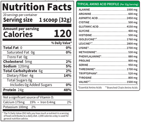 Organic Whey Protein Vanilla (Garden of Life) Nutrition Facts