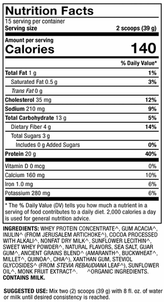 Organic Whey Protein - Chocolate (Dr. Mercola)