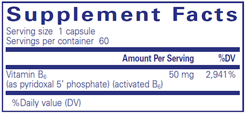 P5P 50 (activated B6) 60ct - (Pure Encapsulations) supplement facts