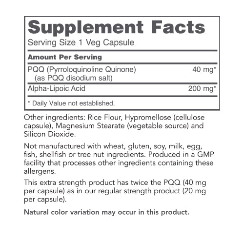 PQQ 40mg Extra Strength (Protocol for Life Balance)