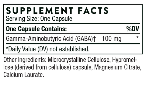 PharmaGABA-100 (Thorne) Supplement Facts