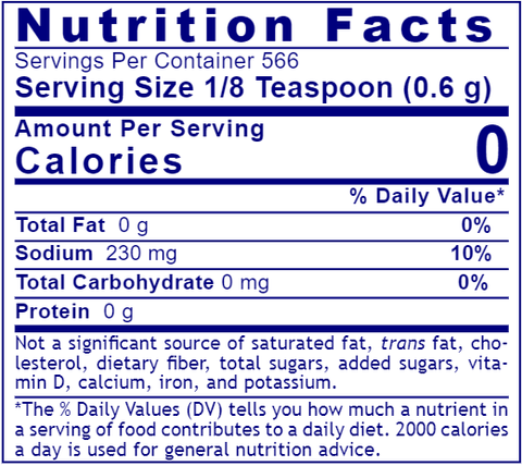 Pink Salt Premier Salt Blend (Premier Research Labs) Nutrition Facts