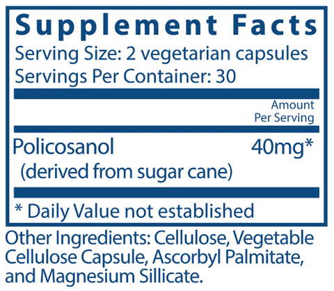 Policosanol 40mg (Vital Nutrients) Supplement Facts