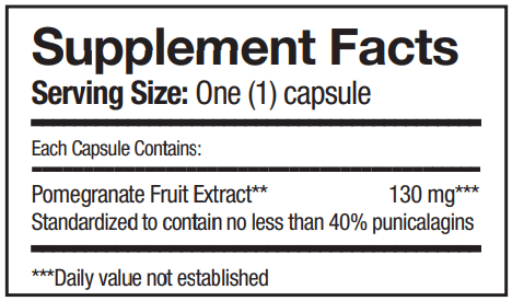 Pomegranate Extract (Progena) Supplement Facts