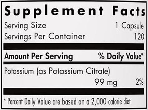 Potassium Citrate 99 mg (Nutricology)