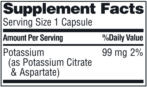 Potassium Caps (Twinlab) Supplement Facts