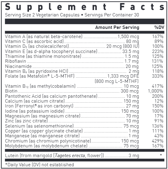 Prenatal (Douglas Labs) supplement facts