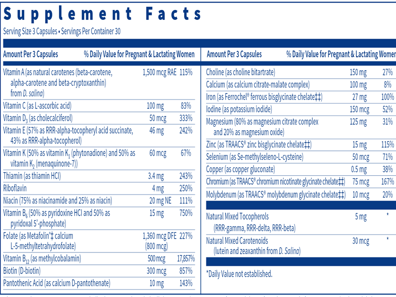 Prenatal & Nursing Formula (Klaire Labs)