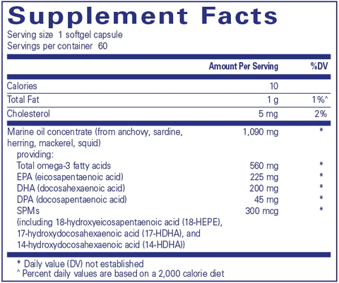 Pro-Resolve Omega (Pure Encapsulations) supplement facts