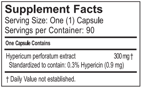 Pro Hypericum (Progena) Supplement Facts