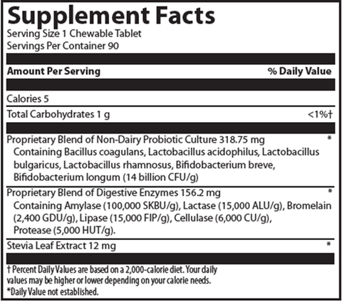 Probzyme Tropical Punch (Nutritional Frontiers) Supplement Facts