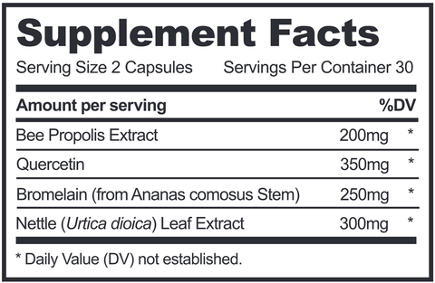 Propolis Sinus Support (Beekeeper's Naturals) Supplement Facts