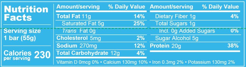 Protein Bar Salty Chocolate Peanut (Vital Proteins) Nutrition Facts