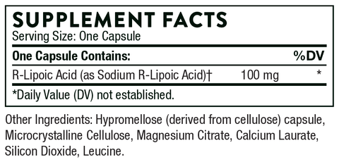 R-Lipoic Acid (Thorne) Supplement Facts