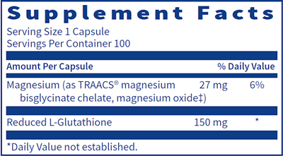 Reduced L-Glutathione 150 mg (Klaire Labs)