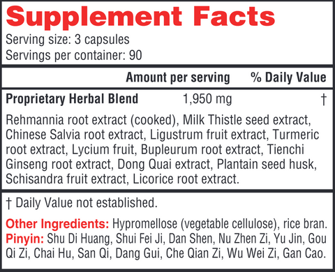 Rehmannia & Milk Thistle  (Health Concerns) Supplement Facts