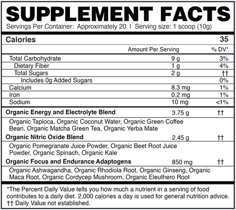 Renewable Energy: Organic Pre-Workout Powder (Ora Organic)