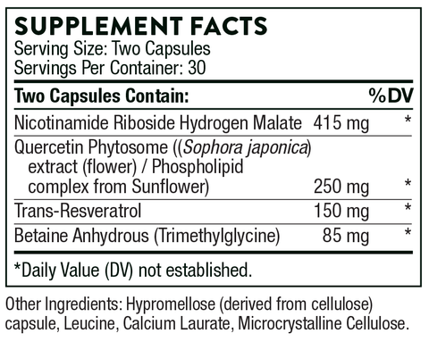 ResveraCel (Thorne) Supplement Facts