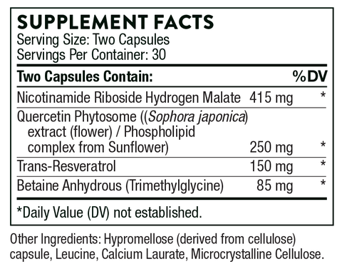 ResveraCel Supplement Facts