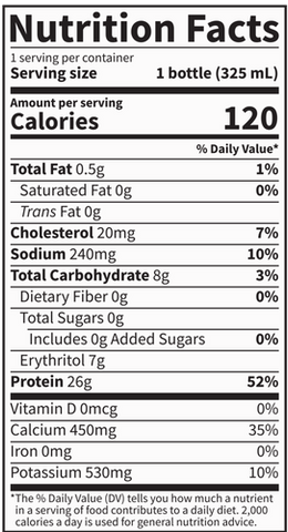 SPORT Grass Fed Dairy Protein RTD Vanilla (Garden of Life) Nutrition Facts