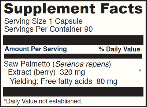 Saw Palmetto (DaVinci Labs) Supplement Facts