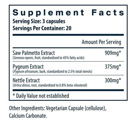 Saw Palmetto, Pygeum, Nettle Root Vital Nutrients