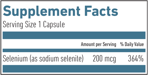 Selenium Energized 200 mcg (Biogena) Supplement Facts