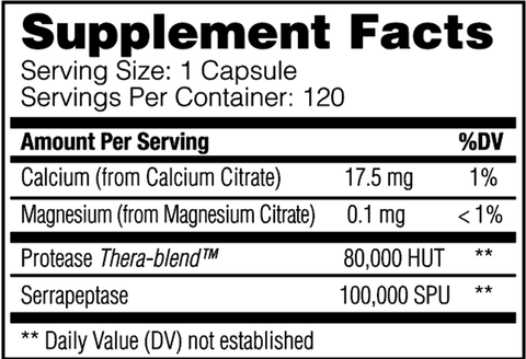Serrapeptase Pro - Enzyme Science Supplement Facts