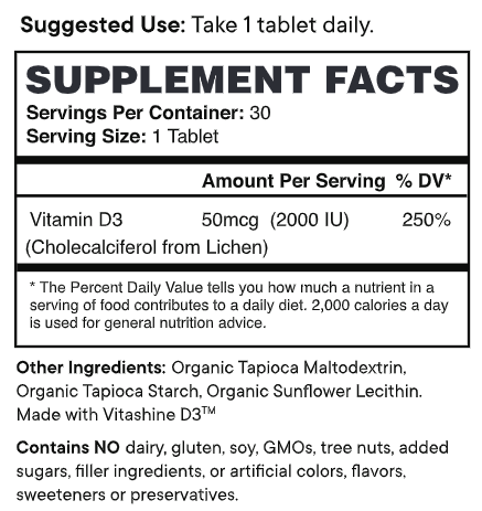 Sol Food: Organic Vitamin D3 Tablets (Ora Organic)