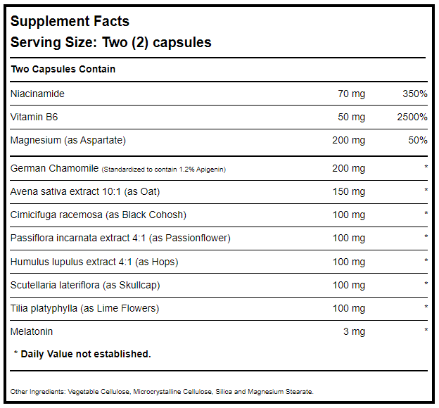 SomniEze (Progena) Supplement Facts