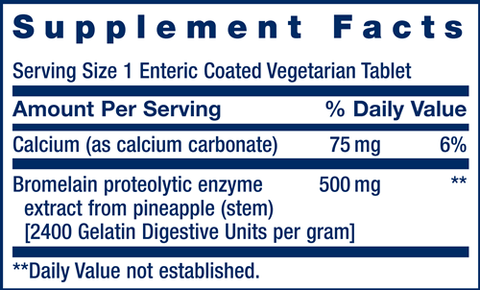 Specially-Coated Bromelain (Life Extension) Supplement Facts