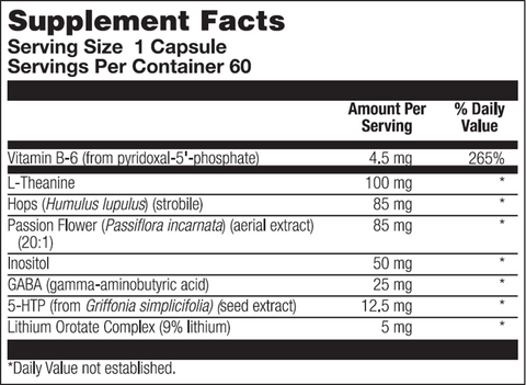 Stress Factors (Nutra Biogenesis) Supplement Facts